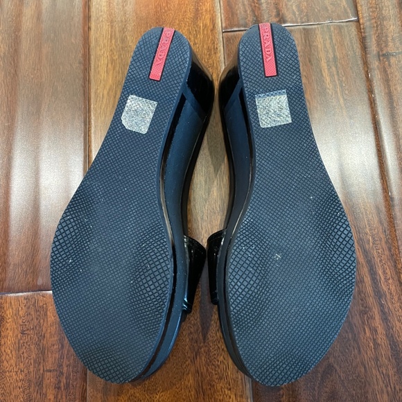 Prada Simple Black Wedges - Picture 5 of 7